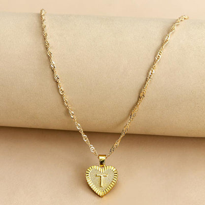 Initial Letter Heart Pendant Necklace